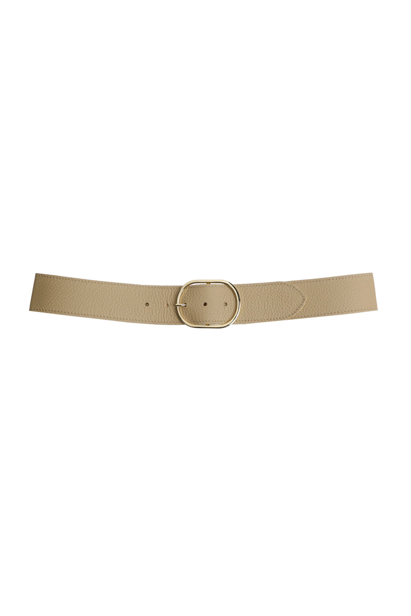 Beige wide belt