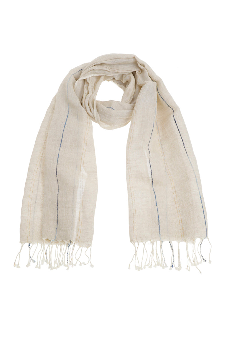 linen scarf with stripes