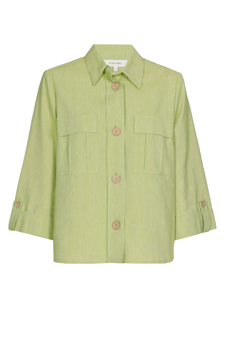 Veste chemisier vert style safari