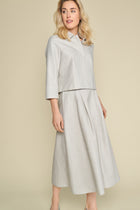 Chic grey A-line skirt with pleats