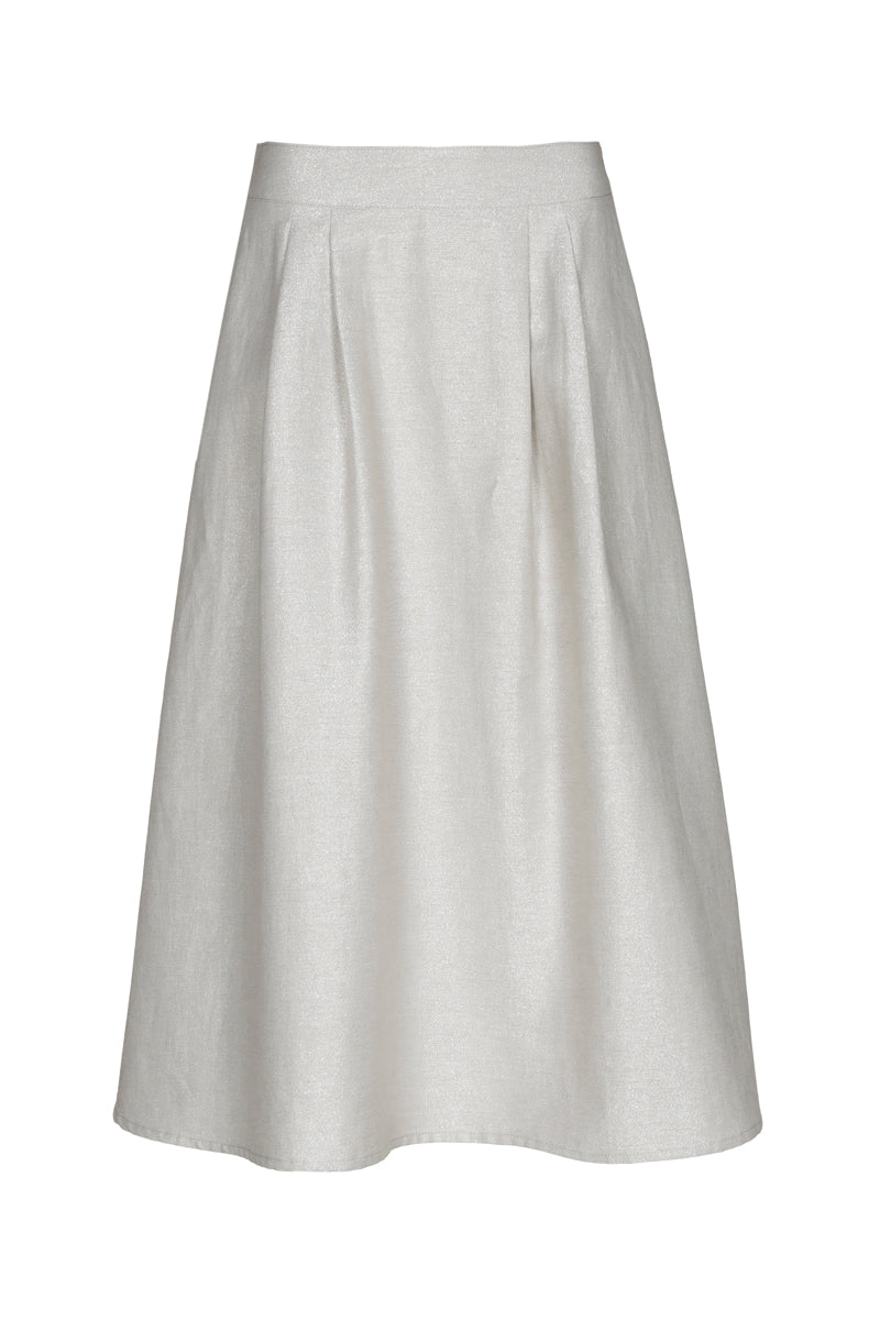 Chic grey A-line skirt with pleats