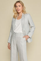 Light grey blazer with notched collar