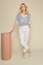 White pants cotton and stretch