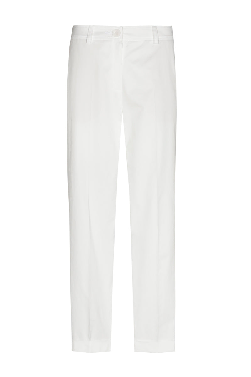 Pantalon blanc en coton et stretch