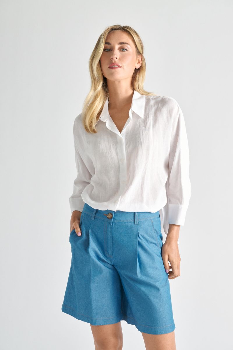 Bermuda bleu en coton 