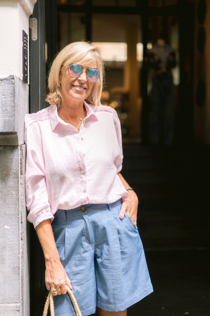 Bermuda bleu en coton 