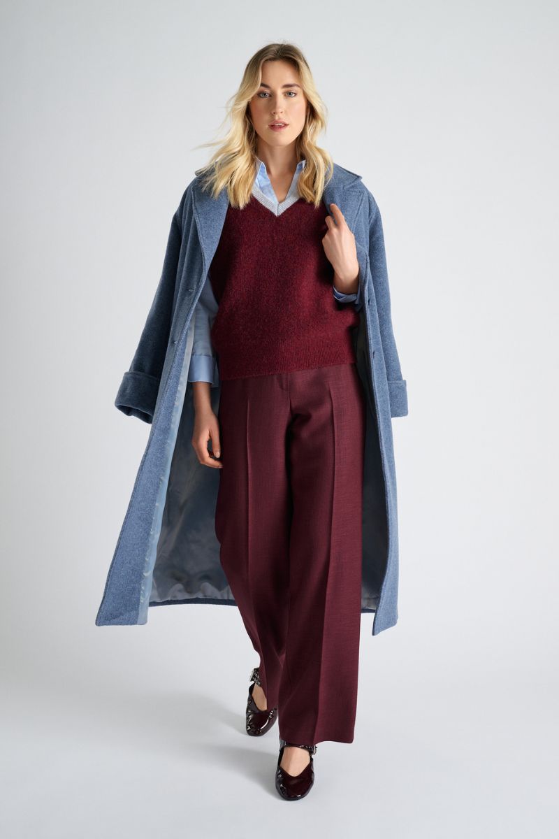 Bordeaux broek met rechte pijpen