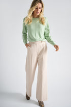 Pantalon large beige