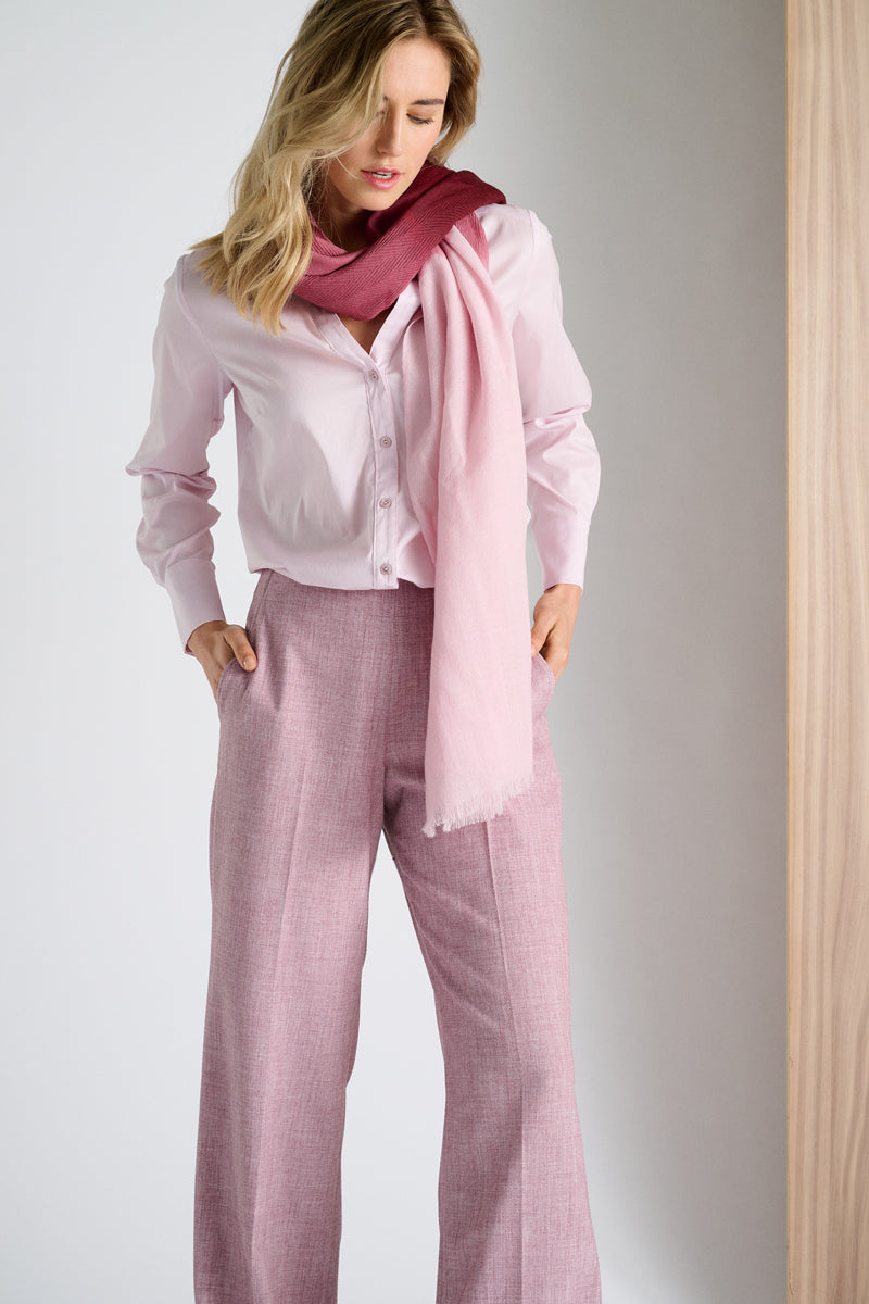 Pink blouse in stretch cotton