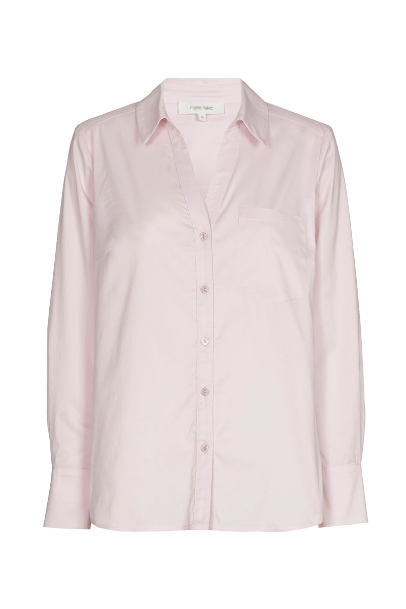 Pink blouse in stretch cotton