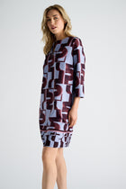 Light blue dress with burgundy print