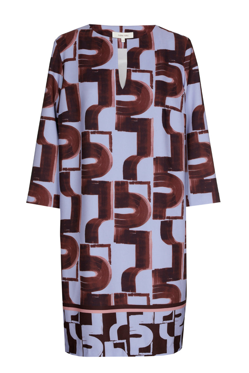 Light blue dress with burgundy print