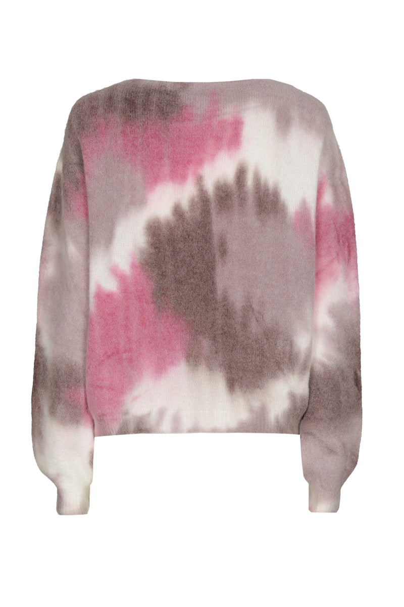 Pull round neck in purple and fuchsia shades