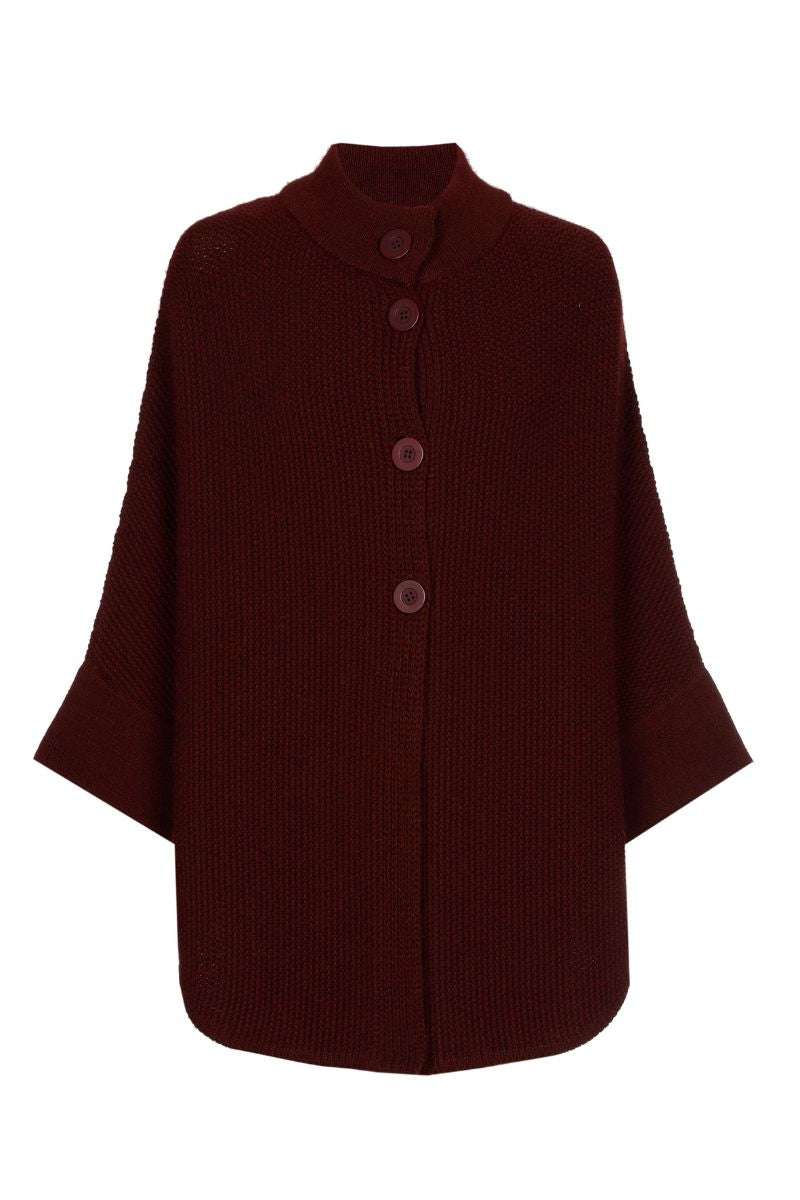 Cape bordeaux avec boutons