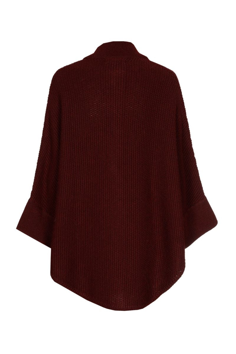 Cape bordeaux avec boutons