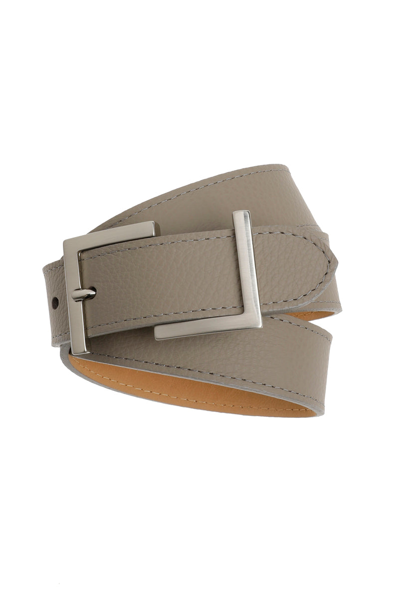 Taupe leather belt