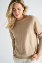 Pull à col bateau couleur noyer