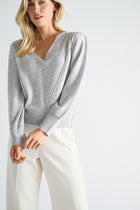 EXCLUSIVE IN OUR CONCEPT STORES: Light grey v-neck sweater