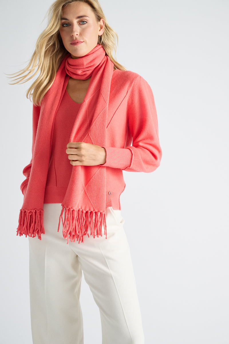 Coral neat scarf