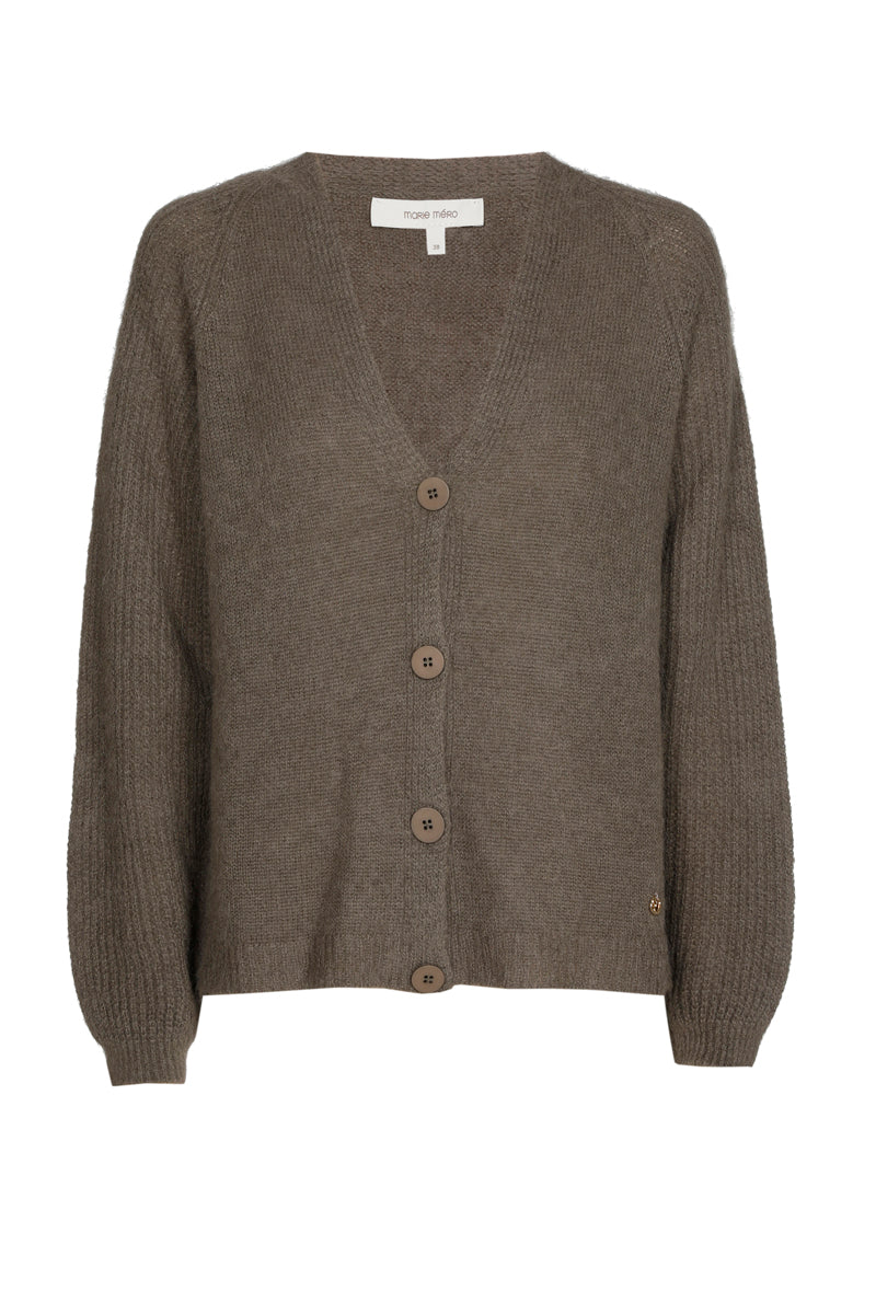 EXCLUSIVE IN OUR CONCEPT STORES: Khaki cardigan with button closure