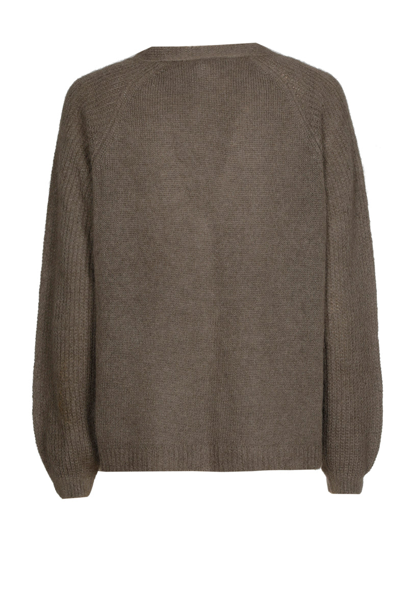 EXCLUSIVE IN OUR CONCEPT STORES: Khaki cardigan with button closure