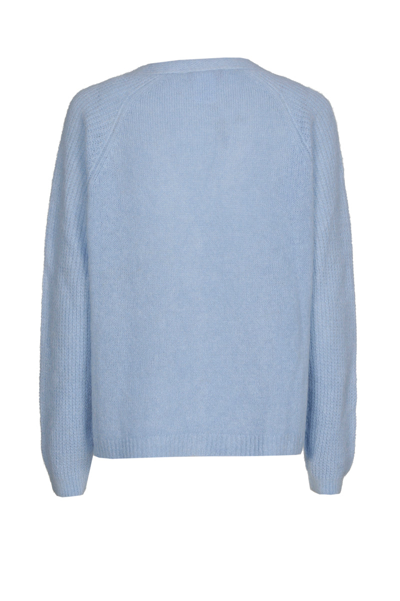 Lichtblauwe cardigan met knopensluiting