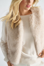 Bodywarmer beige en fausse fourrure