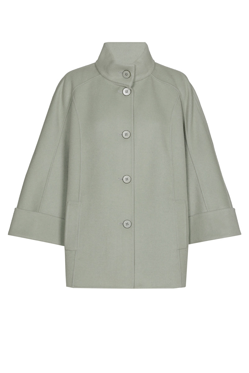 Korte groene jas in wol