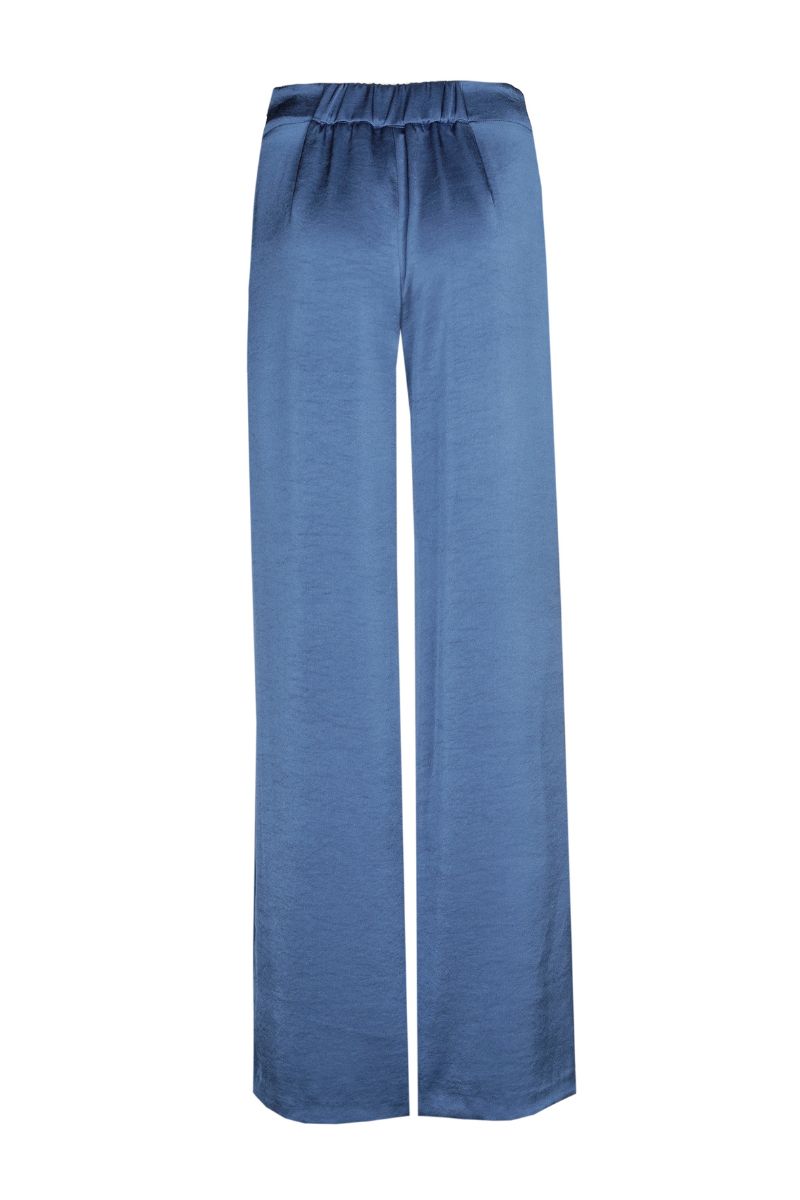 Blauwe broek in satijn