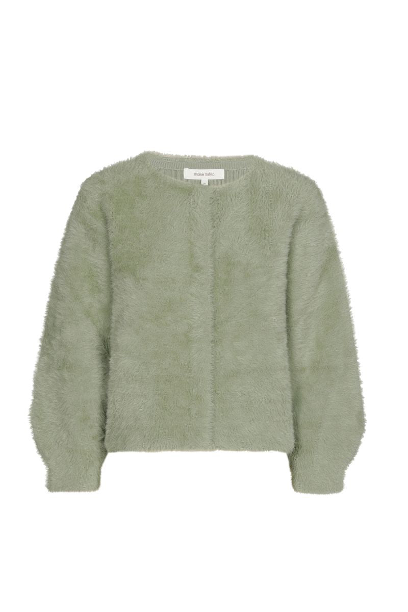 Cardigan en fausse fourrure vert clair