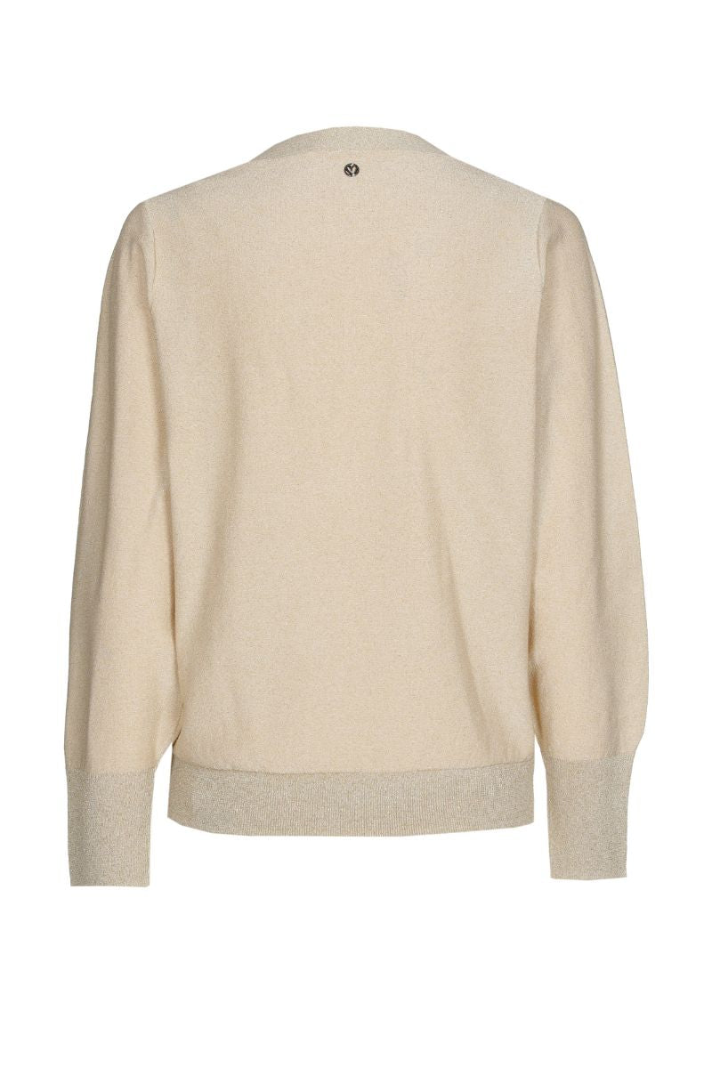 Ecru pullover with V-neck