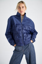 Short sporty jacket in indigo blue