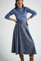 Roll-neck jumper in denim blue