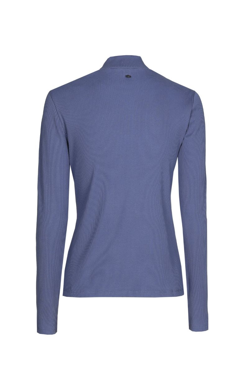Roll-neck jumper in denim blue