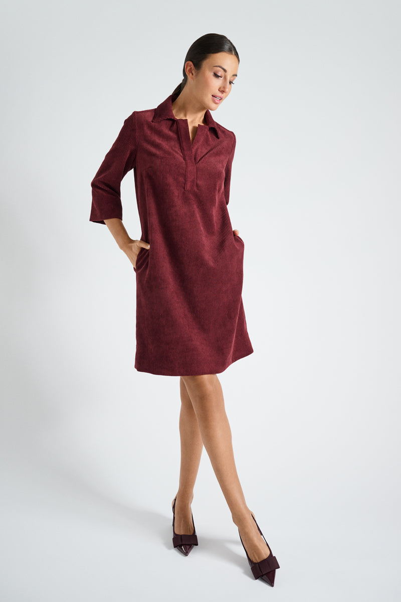 Bordeaux kleedje in velours