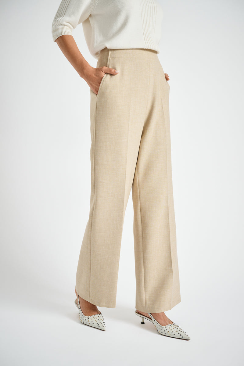 Pantalon large beige