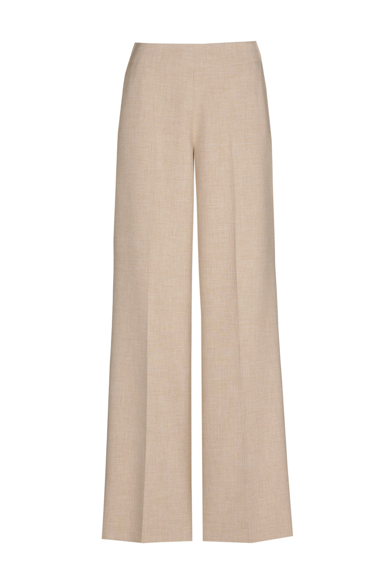 Wijde beige broek