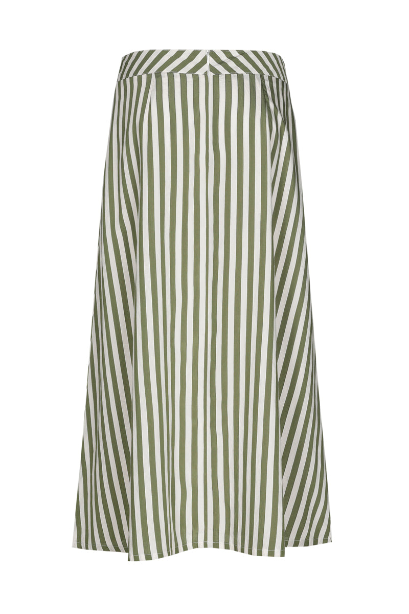 Striped skirt with pleats and pockets