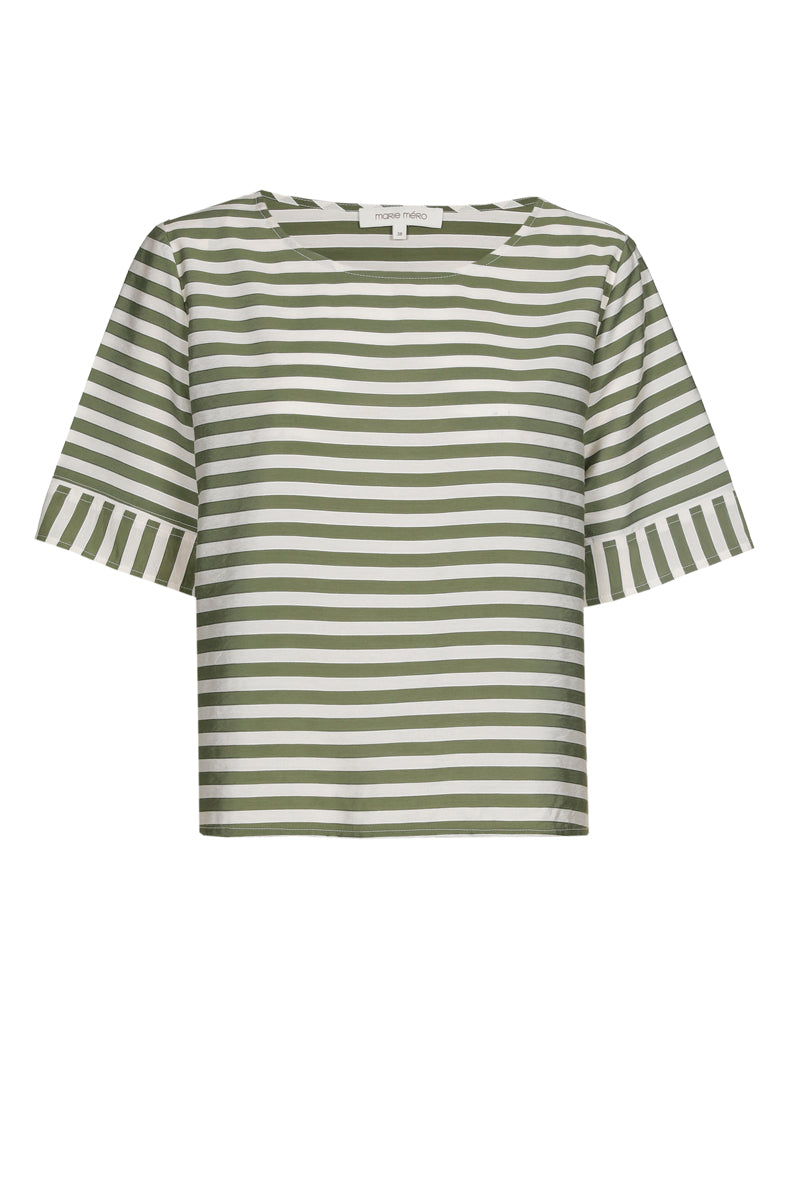 Groen-wit gestreept t-shirt