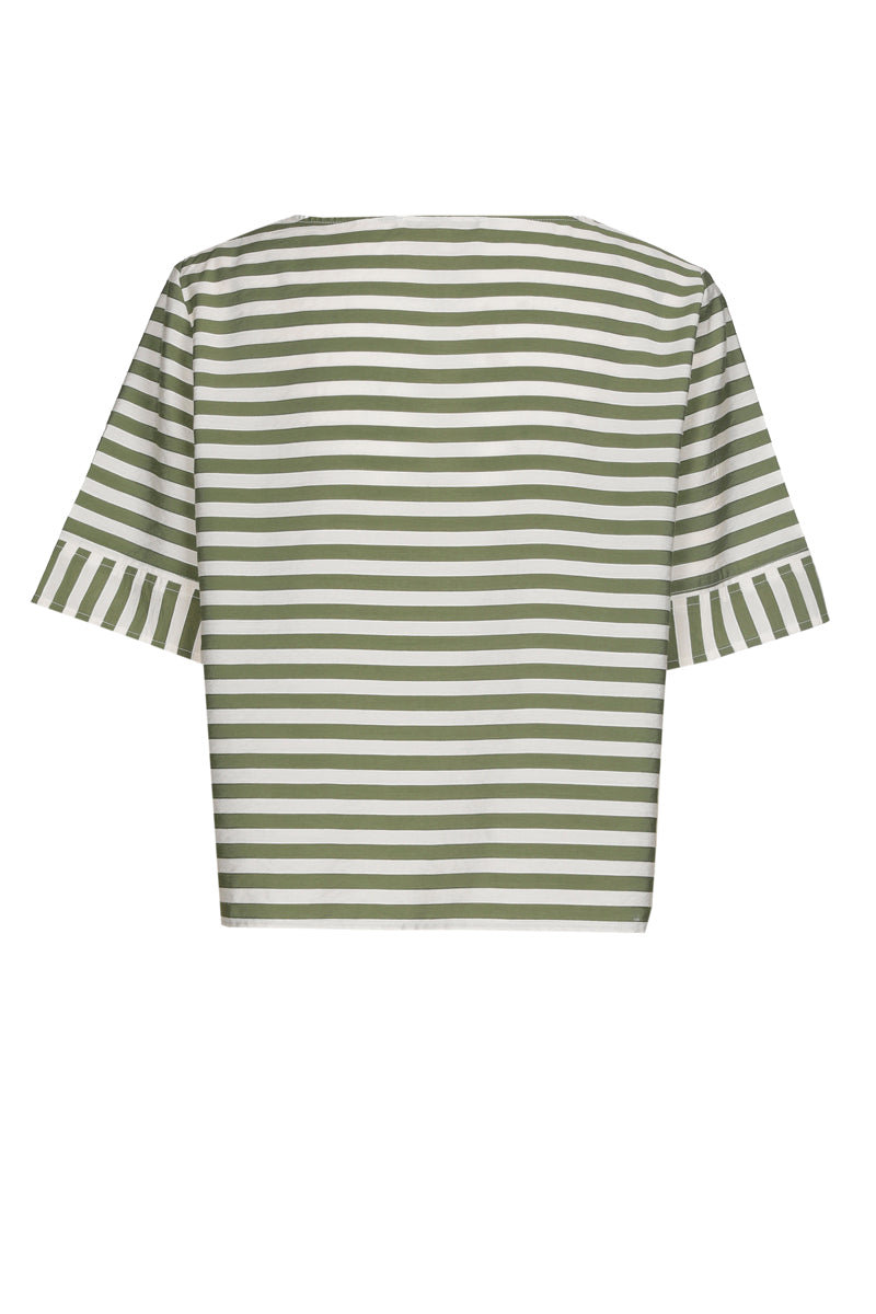 Groen-wit gestreept t-shirt