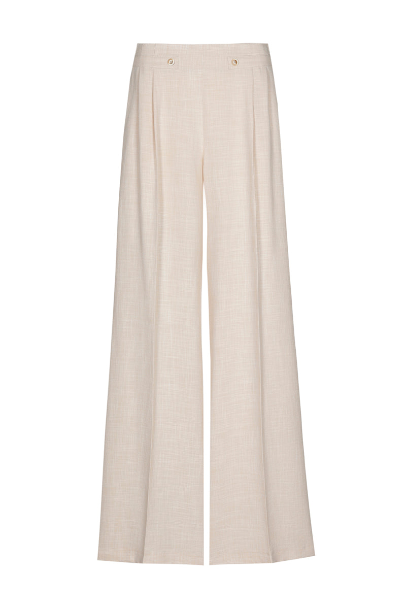 Beige high-waisted wide pants