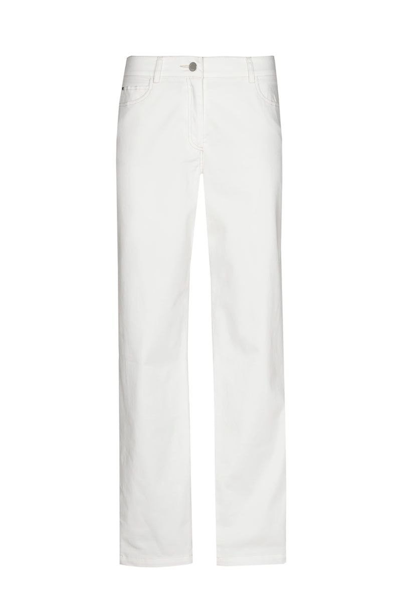 Pantalon cinq poches blanc droit 