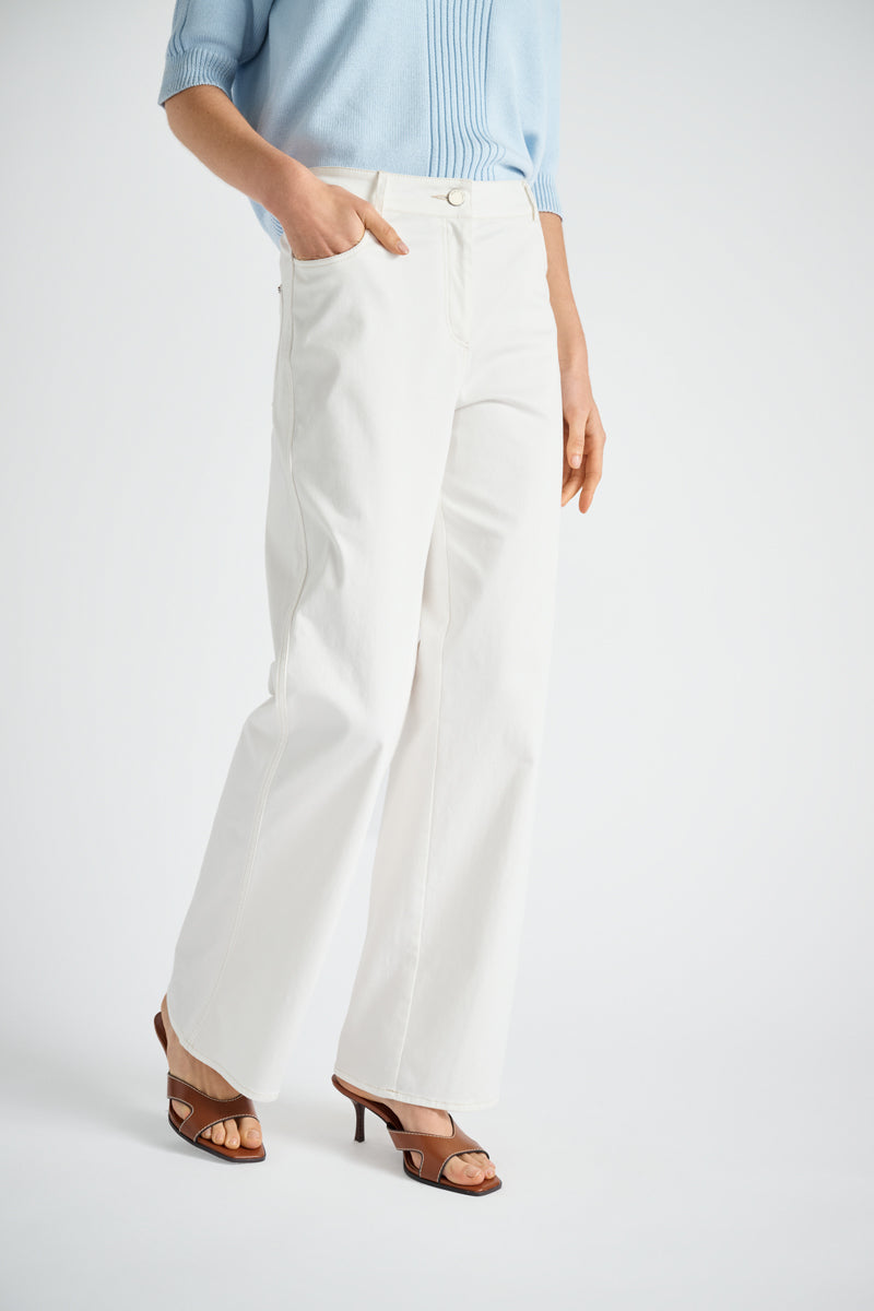 Lange rechte witte five-pocket jeans