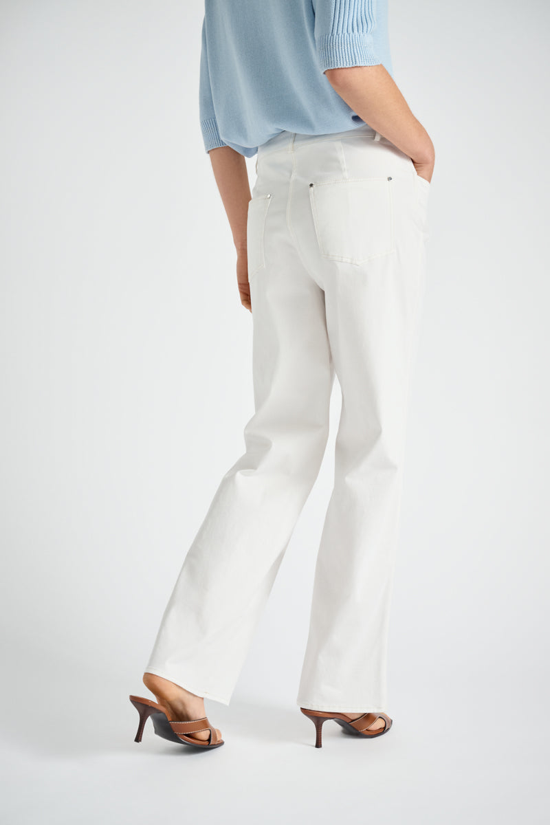 Lange rechte witte five-pocket jeans