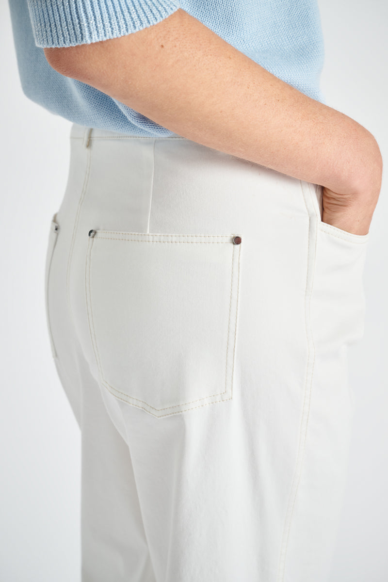 Lange rechte witte five-pocket jeans