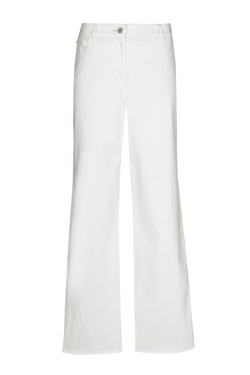 Lange rechte witte five-pocket jeans