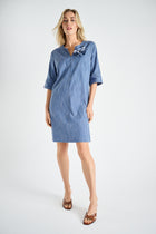 Kort en recht kleed in jeanslook