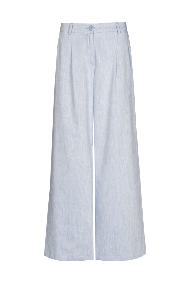 Wijde broek in lichtblauwe denim