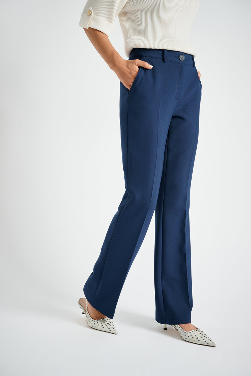 Straight pants with bootcut