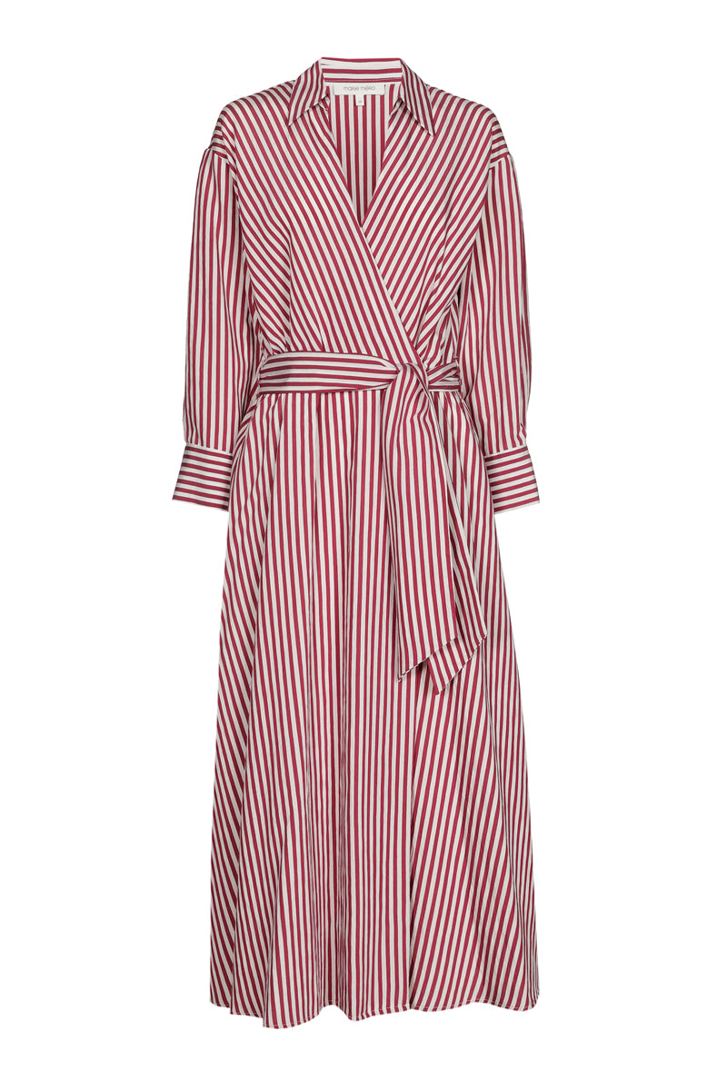 Lange gestreepte wikkeljurk